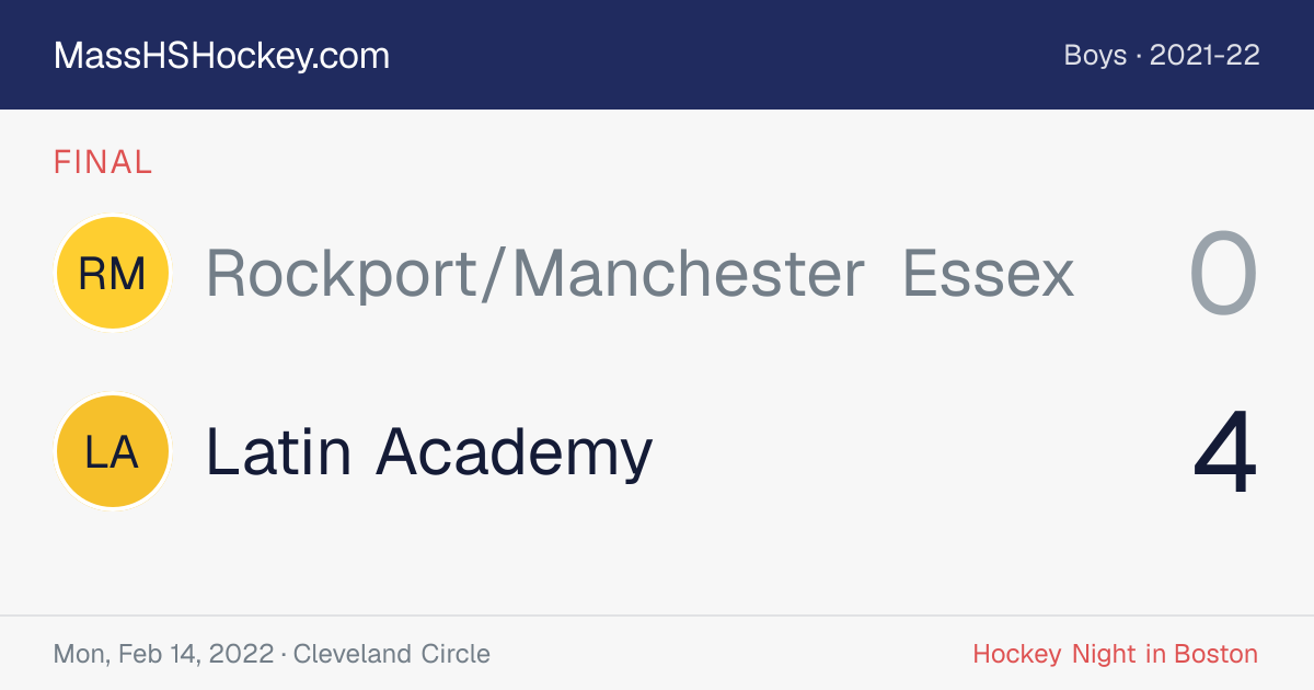 Rockport/Manchester Essex at Latin Academy score card