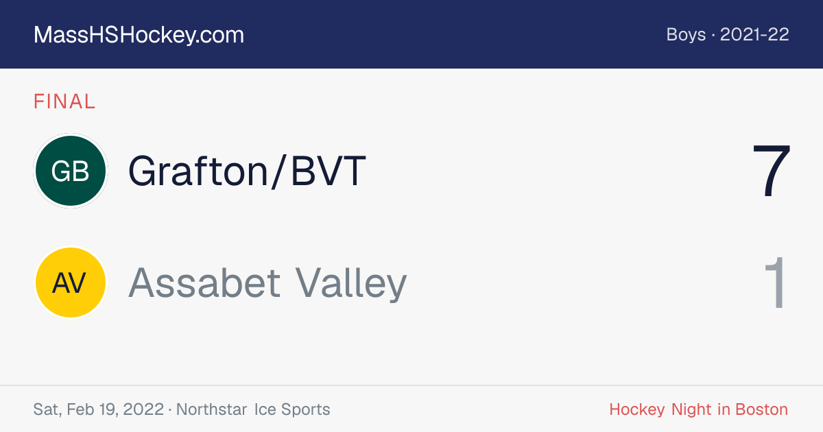 Grafton/BVT at Assabet Valley score card