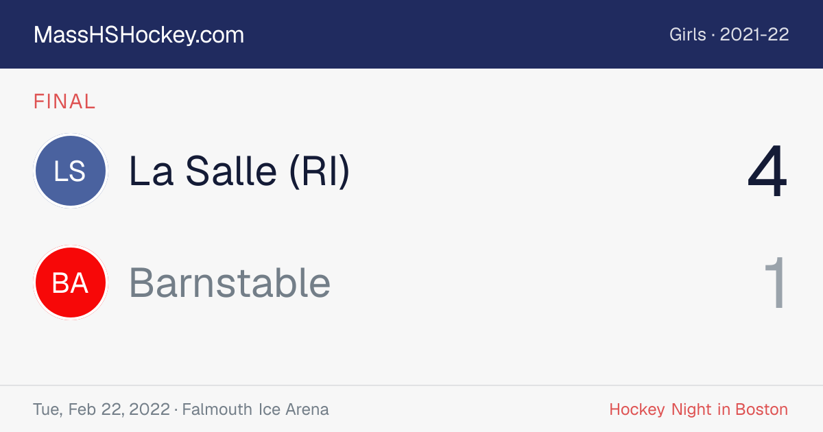 La Salle (RI) at Barnstable score card