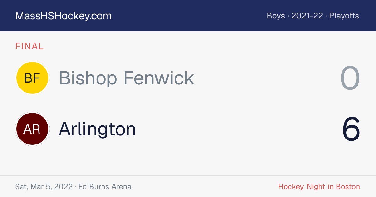 Bishop Fenwick at Arlington score card
