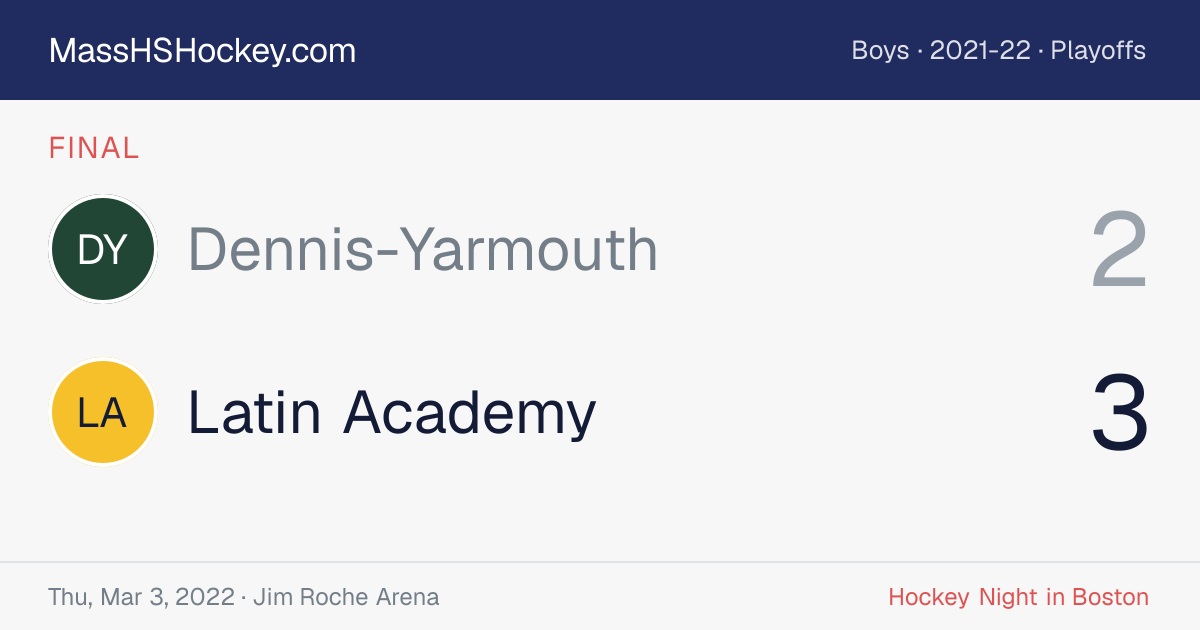 Dennis-Yarmouth at Latin Academy score card