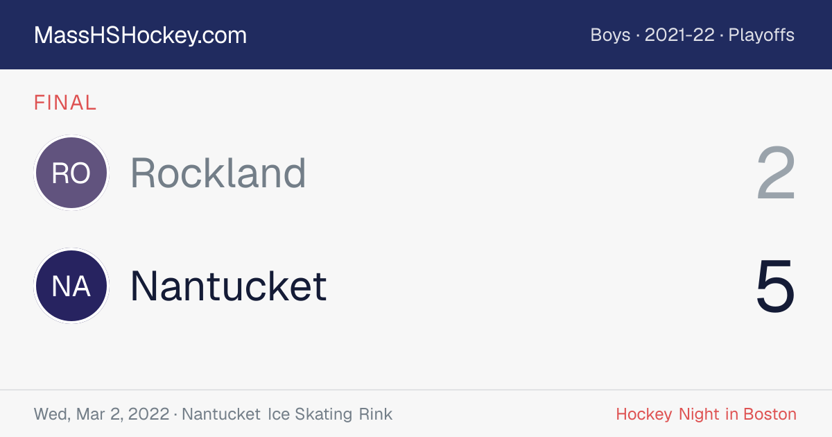 Rockland at Nantucket score card