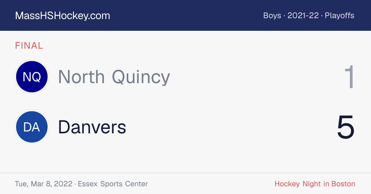 North Quincy at Danvers score card