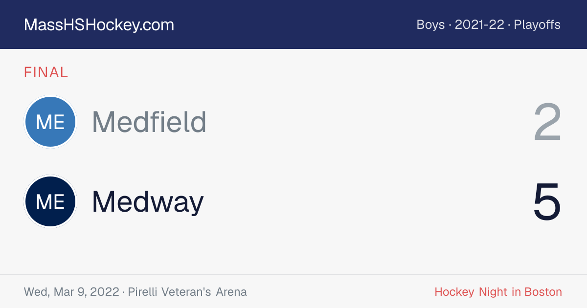 Medfield at Medway score card
