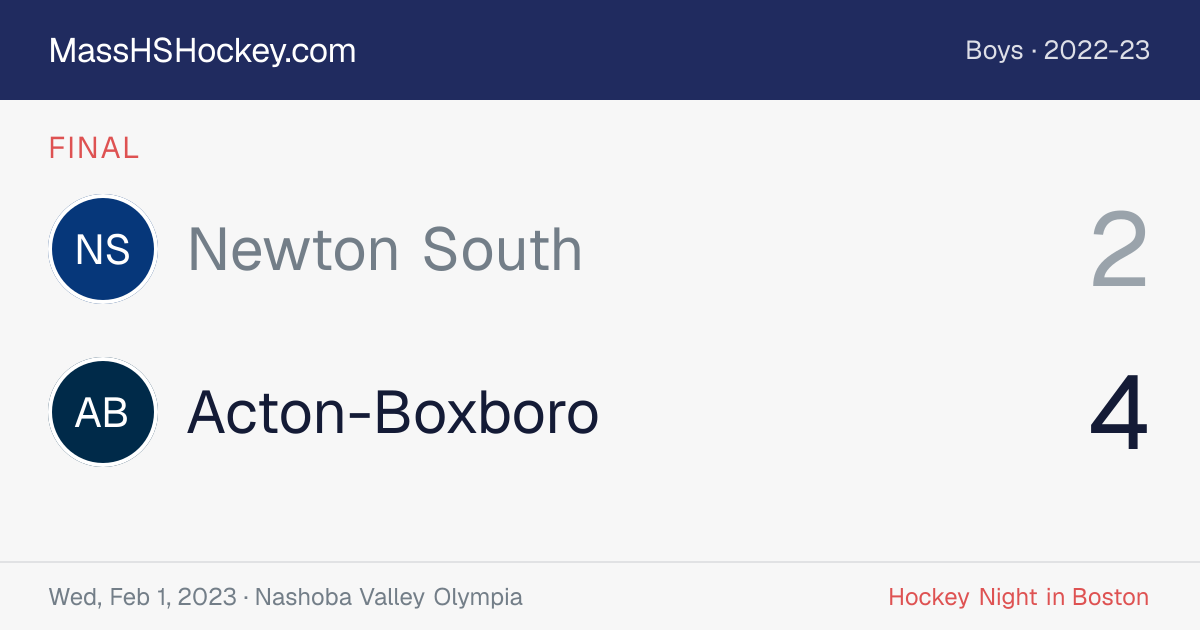 Newton South at Acton-Boxboro score card