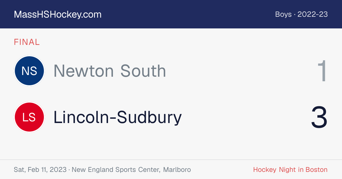 Newton South at Lincoln-Sudbury score card