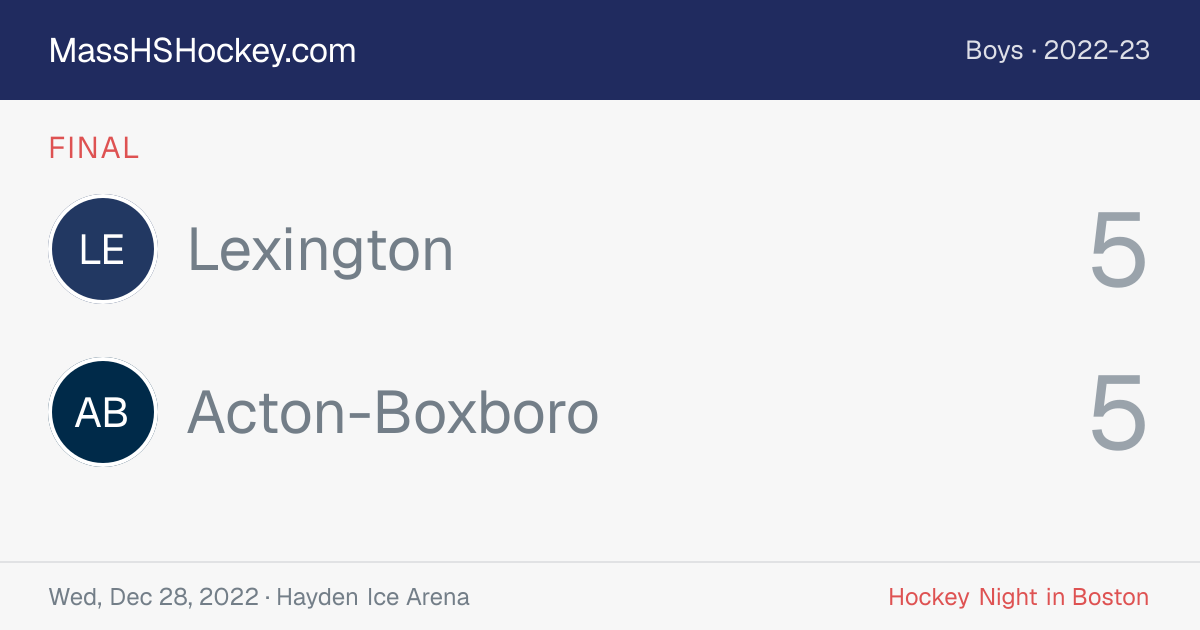 Lexington at Acton-Boxboro score card