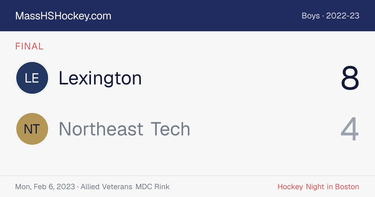 Lexington at Northeast Tech score card
