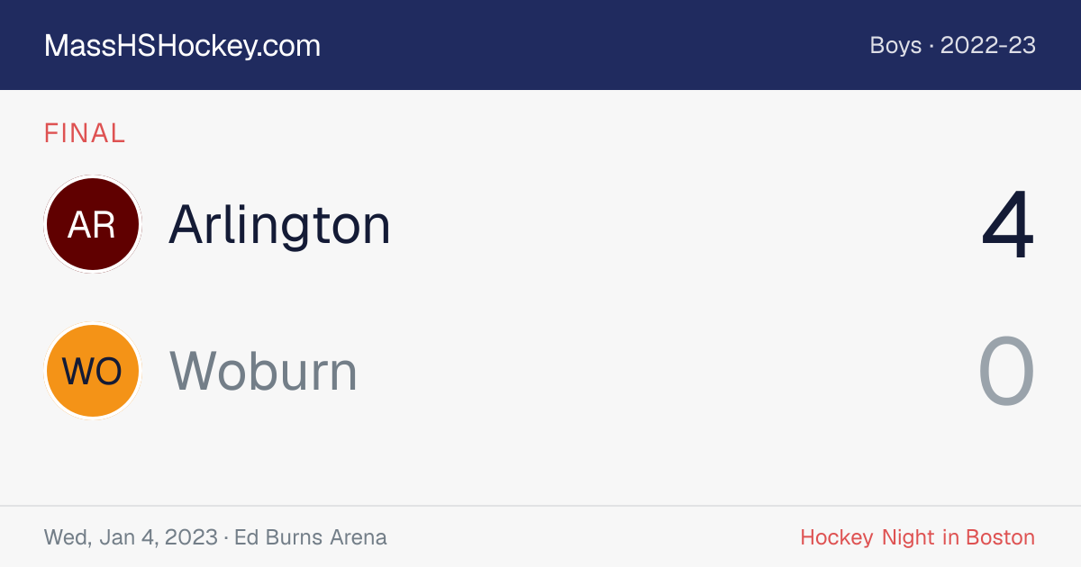 Arlington at Woburn score card
