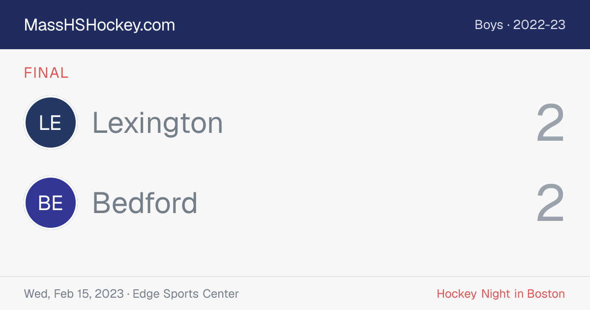 Lexington at Bedford score card