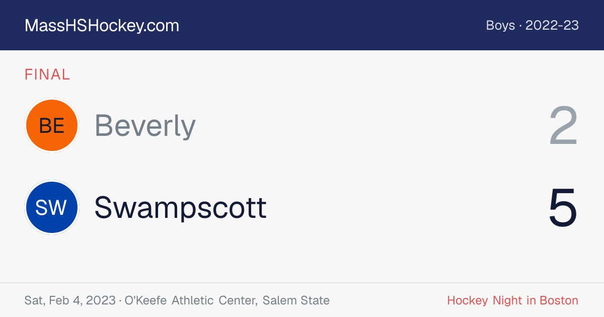 Beverly at Swampscott score card