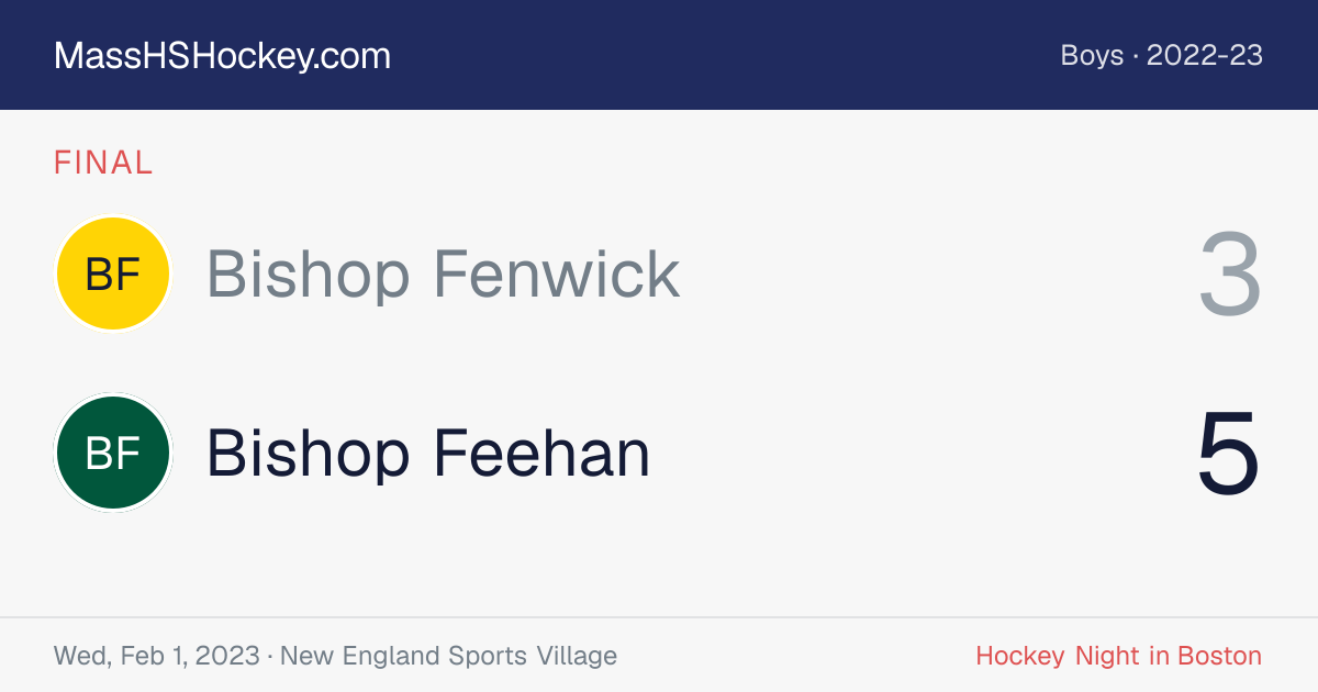 Bishop Fenwick at Bishop Feehan score card