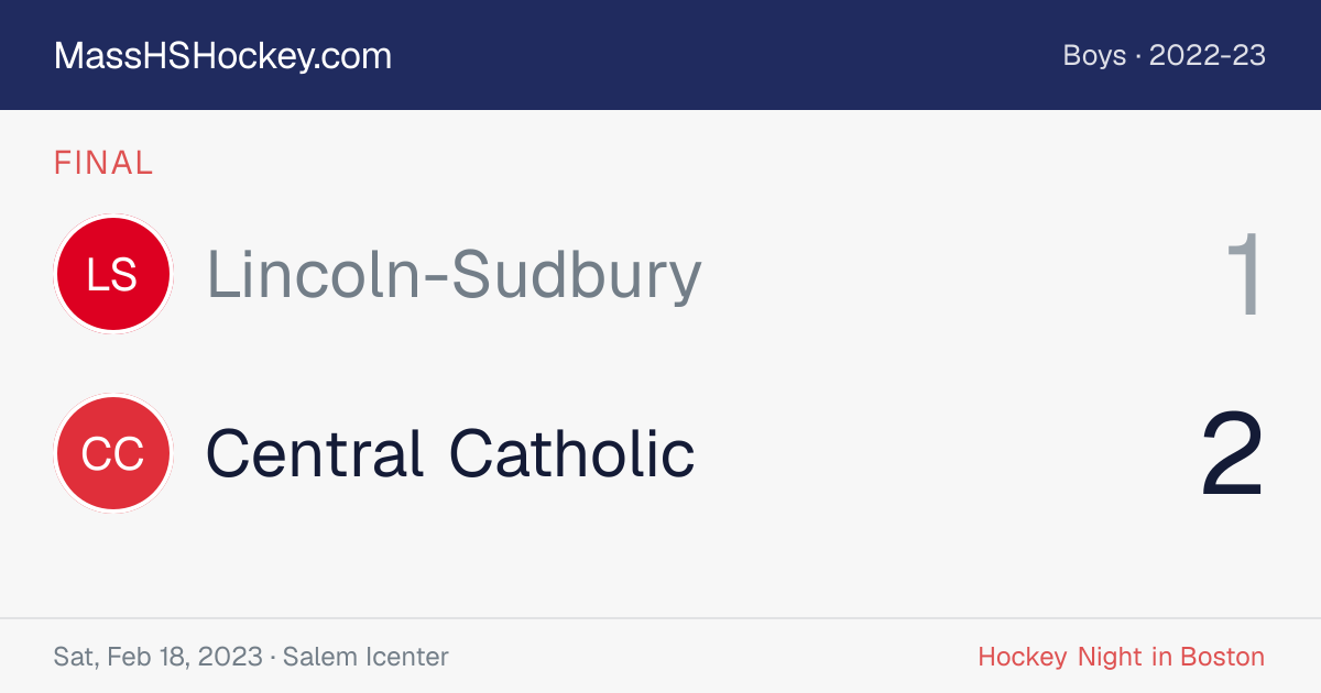 Lincoln-Sudbury at Central Catholic score card