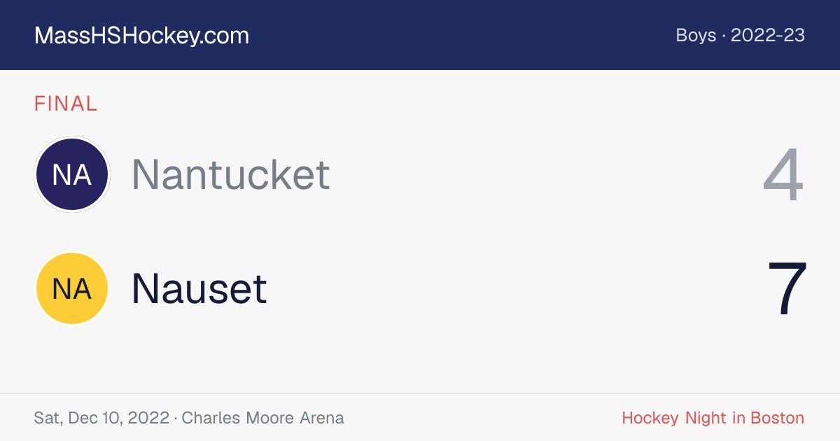 Nantucket at Nauset score card