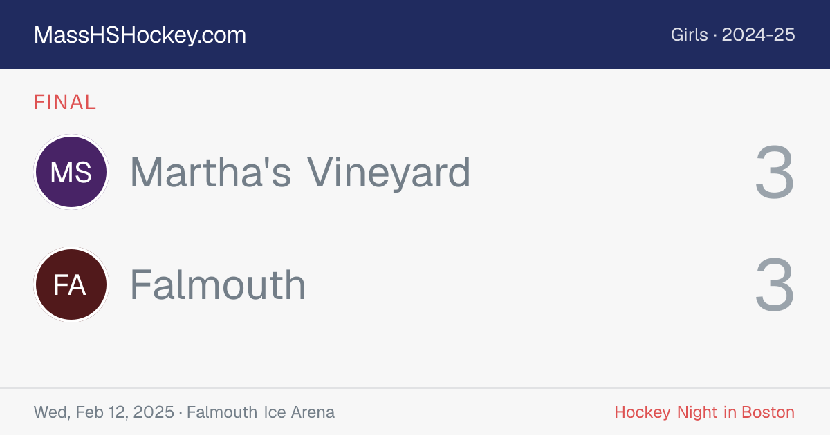 Martha's Vineyard at Falmouth score card
