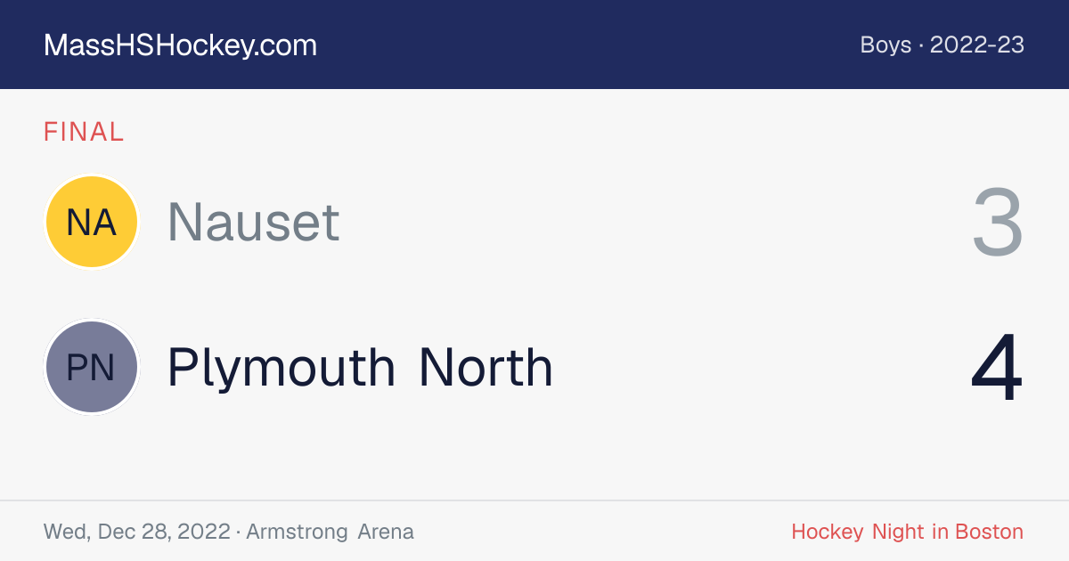 Nauset at Plymouth North score card