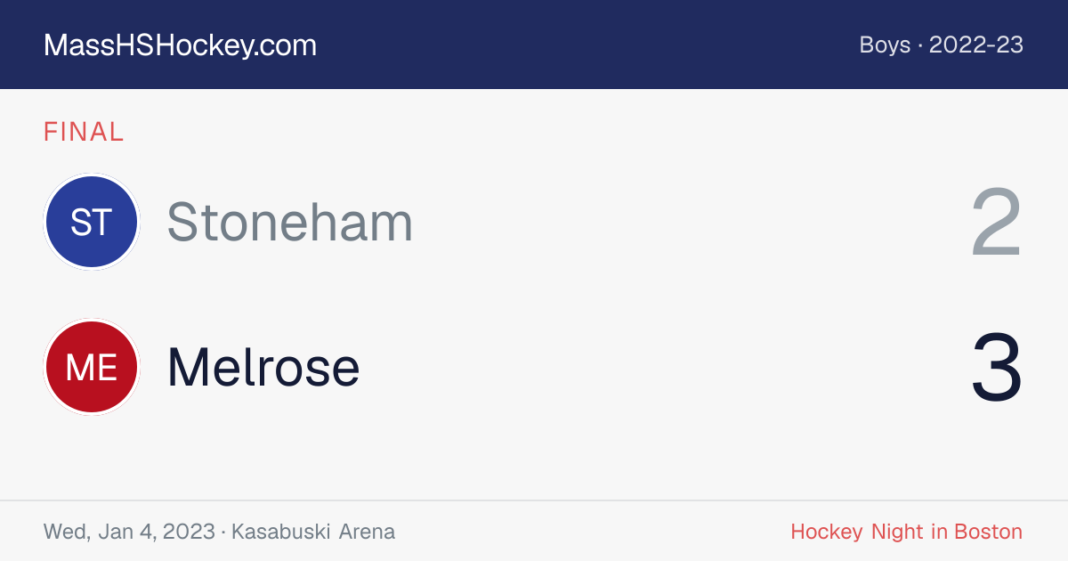 Stoneham at Melrose score card