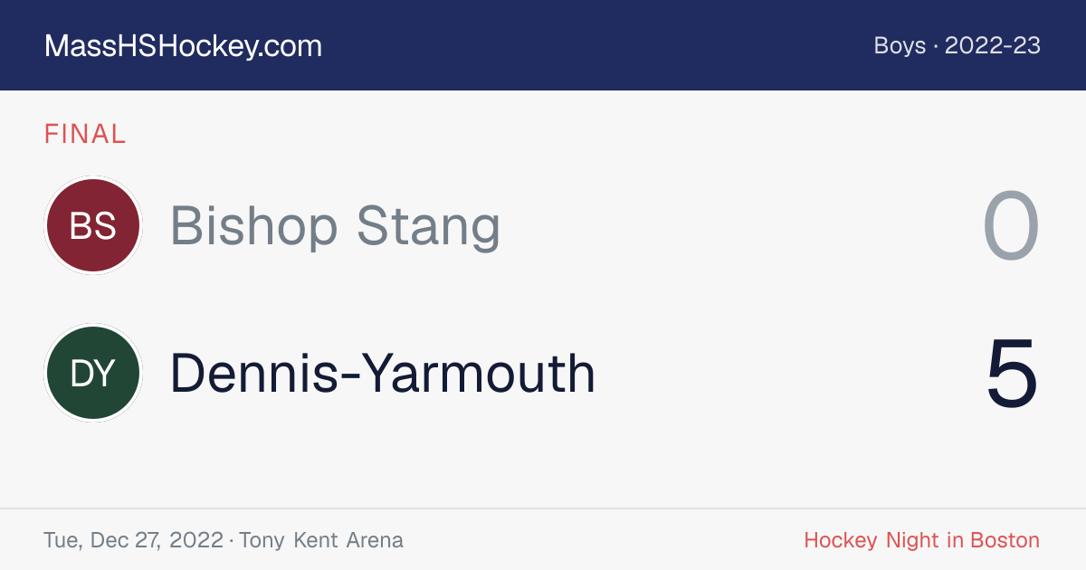 Bishop Stang at Dennis-Yarmouth score card