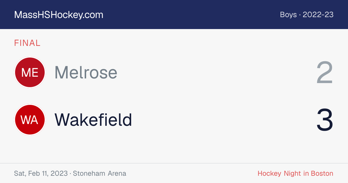 Melrose at Wakefield score card