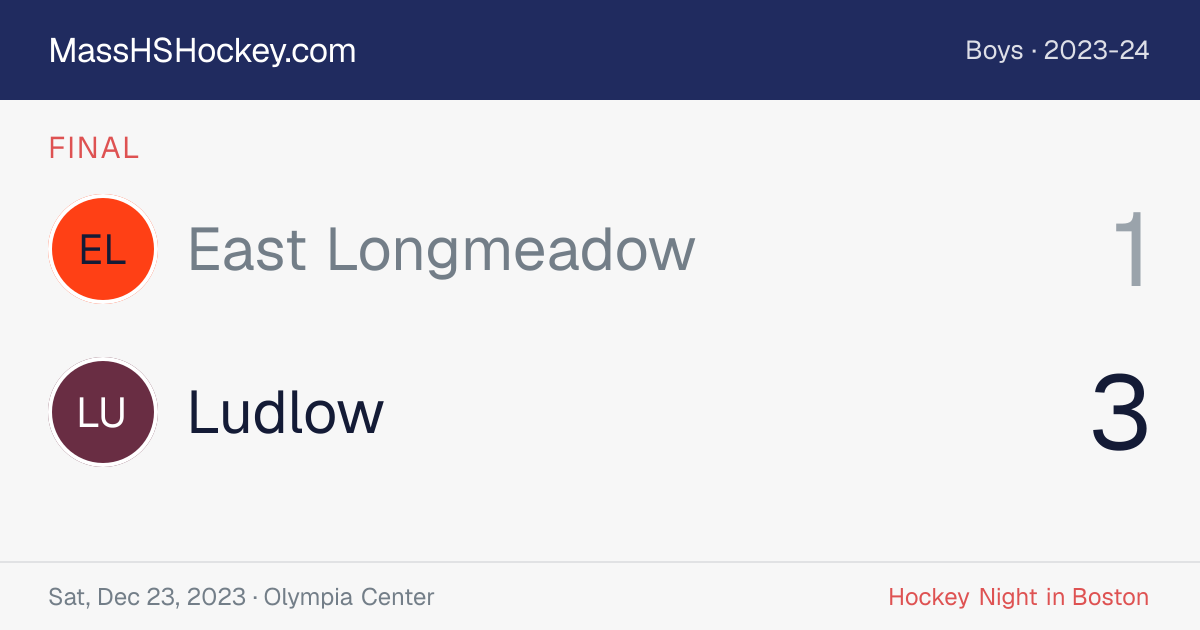 East Longmeadow at Ludlow score card