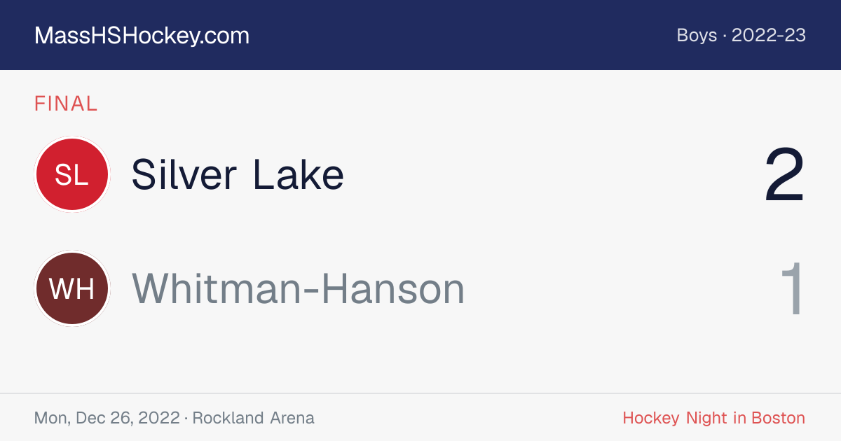 Silver Lake at Whitman-Hanson score card