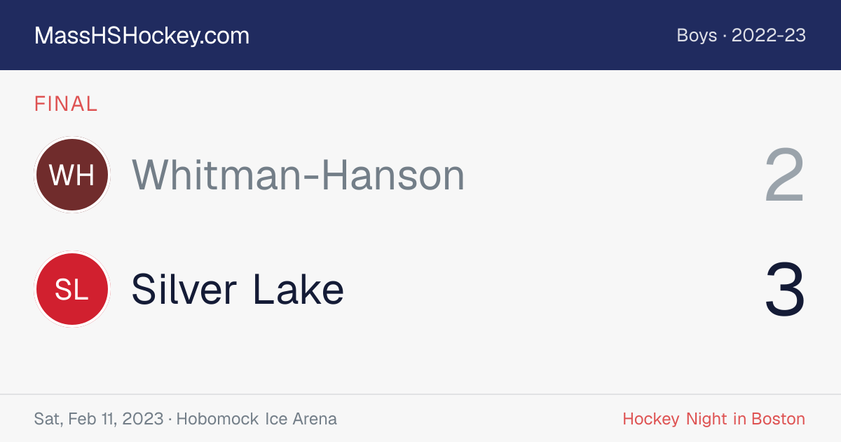 Whitman-Hanson at Silver Lake score card