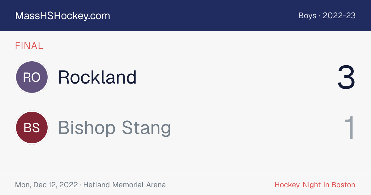 Rockland at Bishop Stang score card