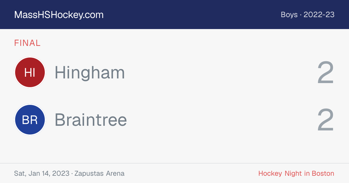 Hingham at Braintree score card