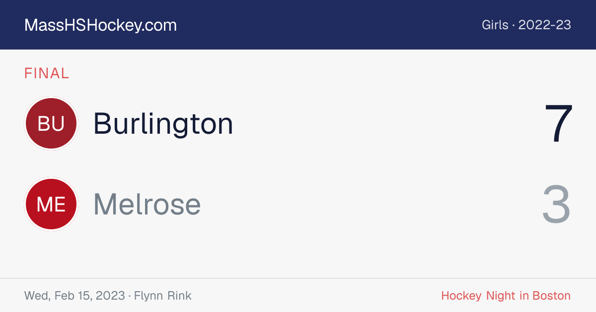 Burlington at Melrose score card