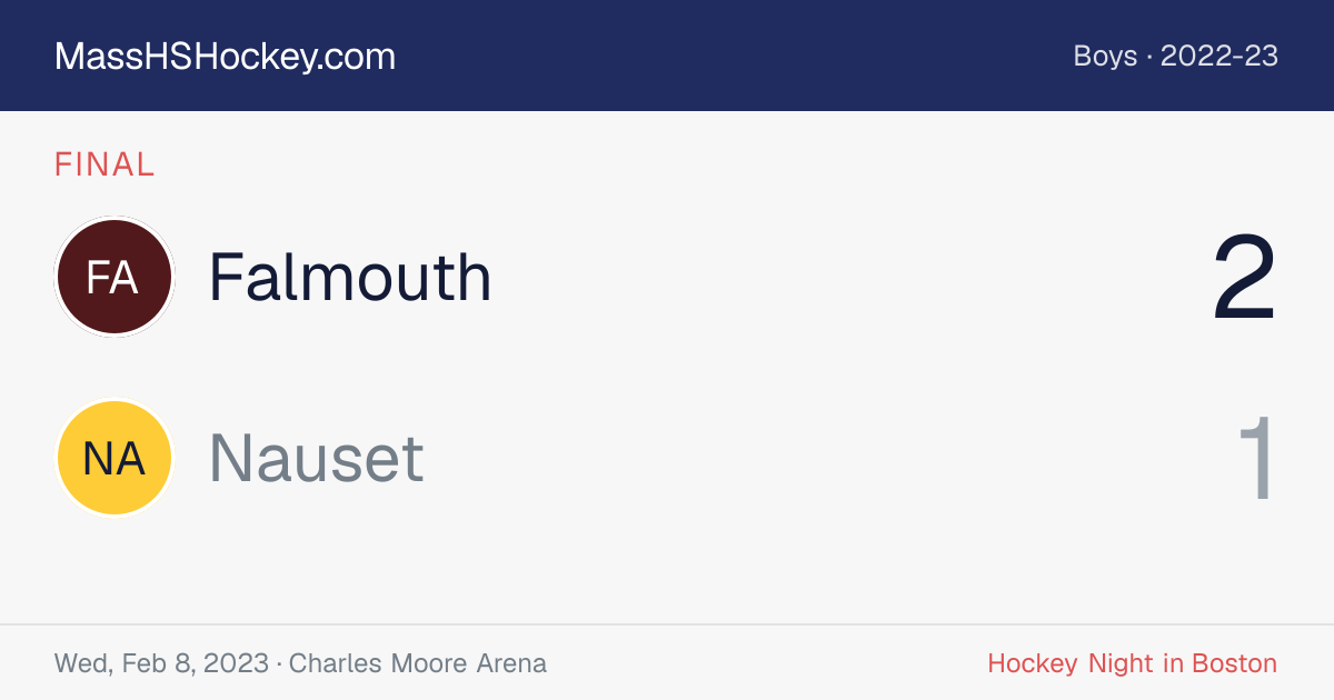 Falmouth at Nauset score card