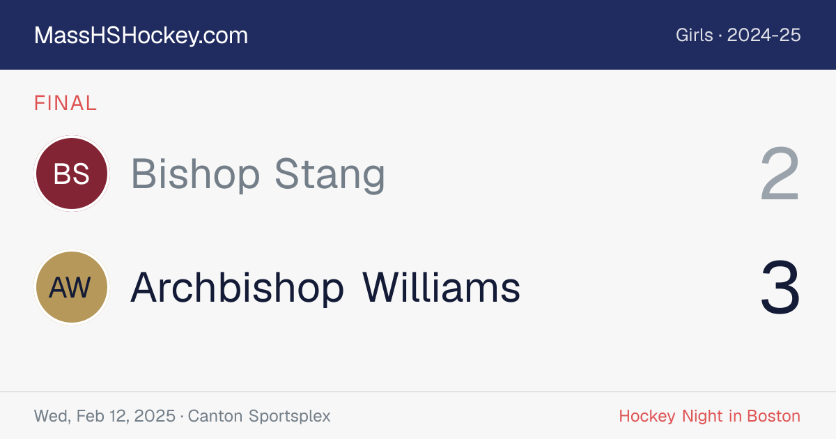 Bishop Stang at Archbishop Williams score card