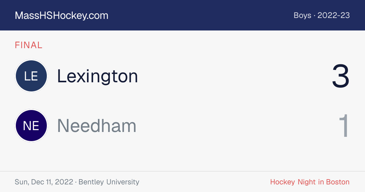Lexington at Needham score card