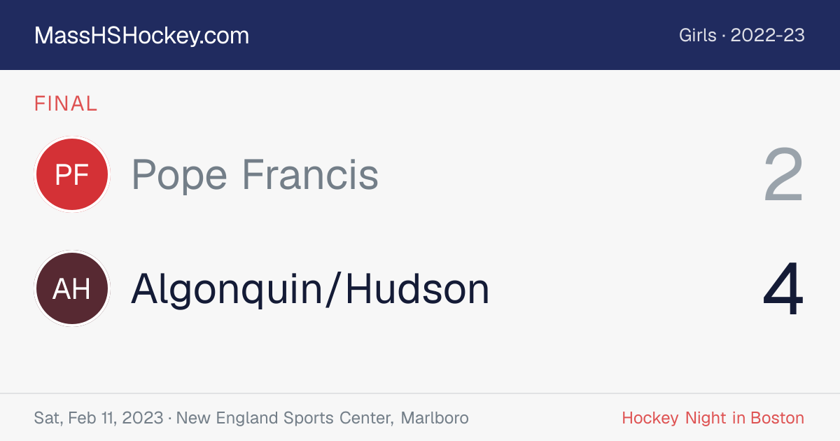 Pope Francis at Algonquin/Hudson score card