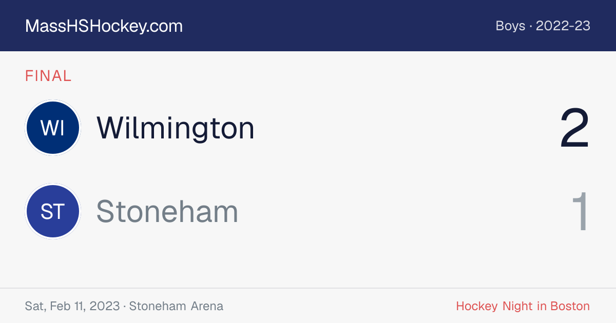 Wilmington at Stoneham score card