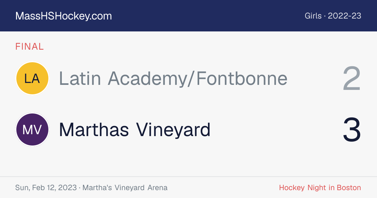 Latin Academy/Fontbonne at Marthas Vineyard score card