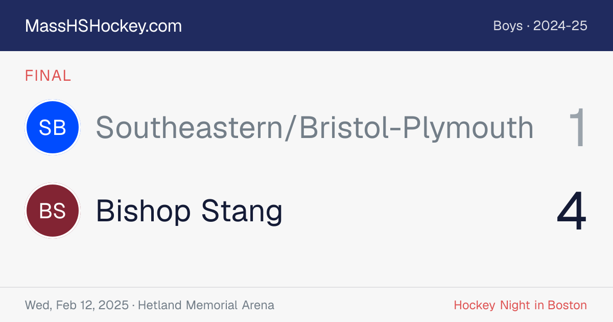 Southeastern/Bristol-Plymouth at Bishop Stang score card