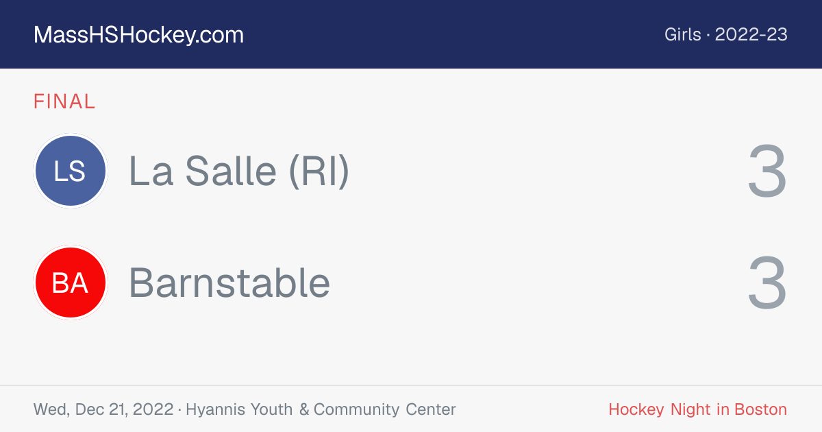 La Salle (RI) at Barnstable score card