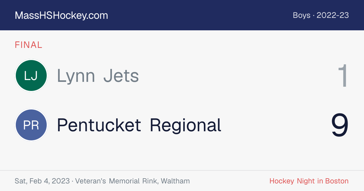 Lynn Jets at Pentucket Regional score card