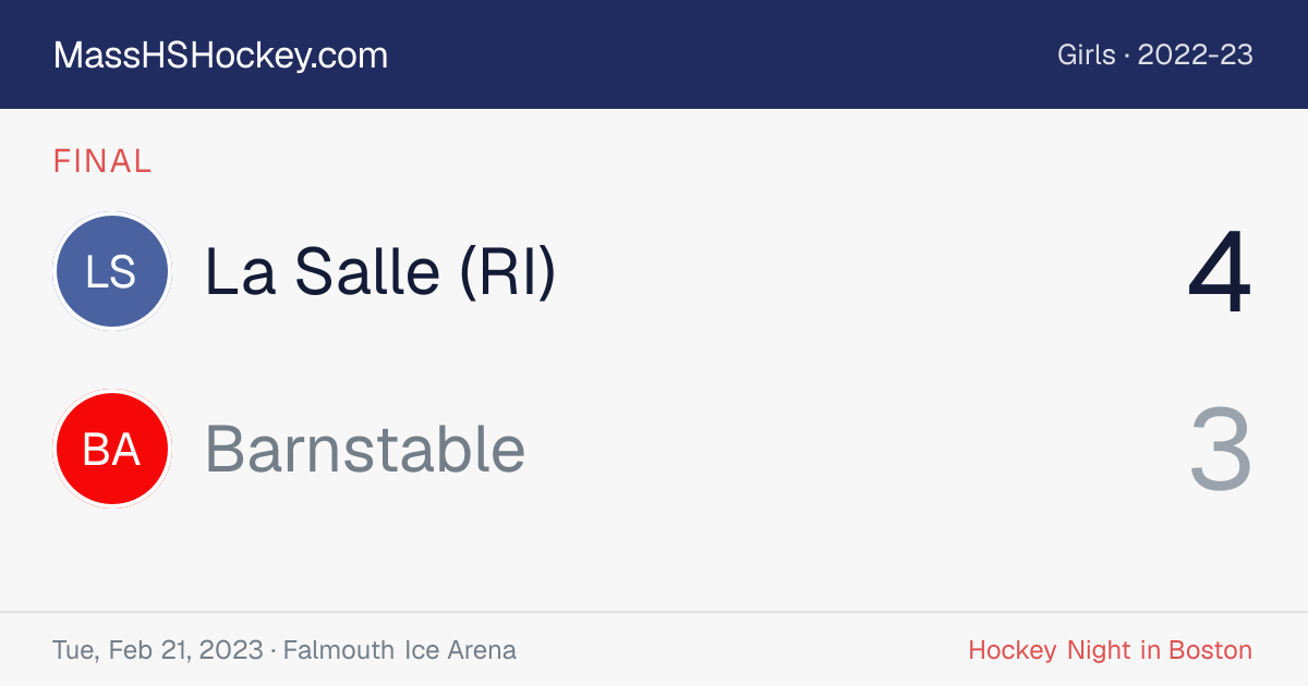La Salle (RI) at Barnstable score card