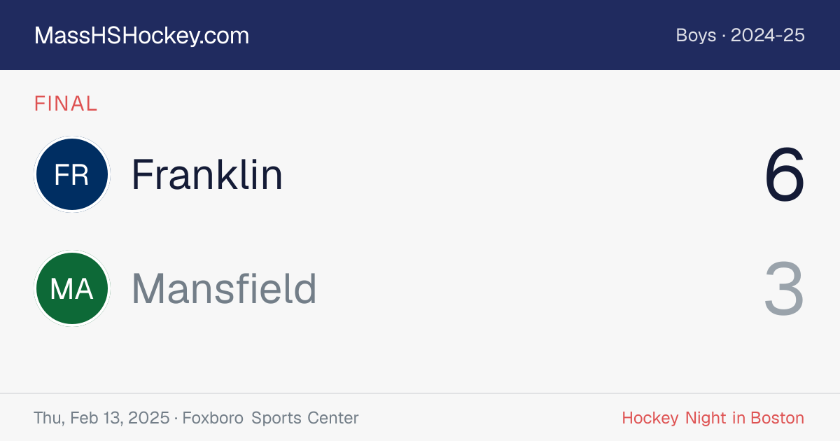 Franklin at Mansfield score card