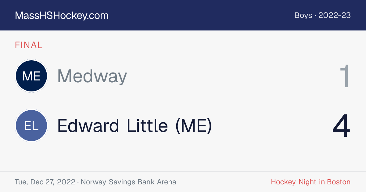 Medway at Edward Little (ME) score card