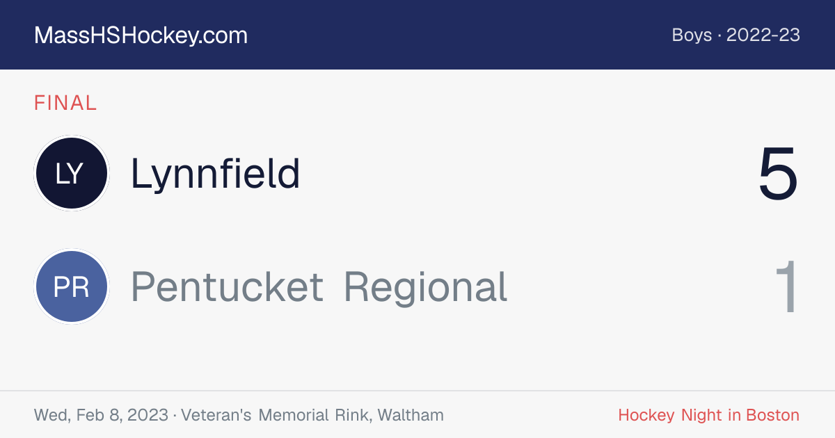 Lynnfield at Pentucket Regional score card