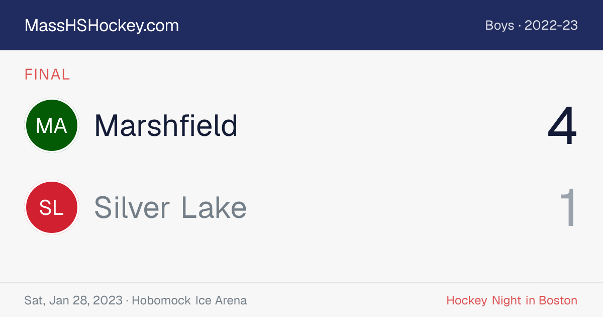 Marshfield at Silver Lake score card