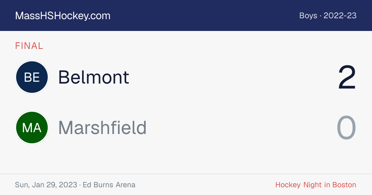 Belmont at Marshfield score card