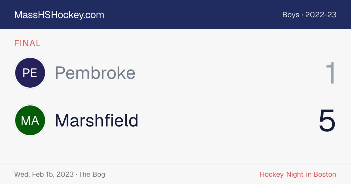 Pembroke at Marshfield score card