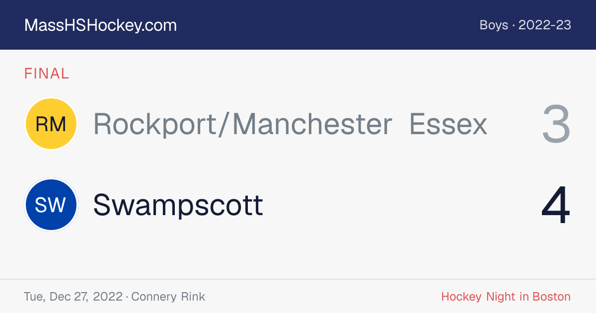 Rockport/Manchester Essex at Swampscott score card