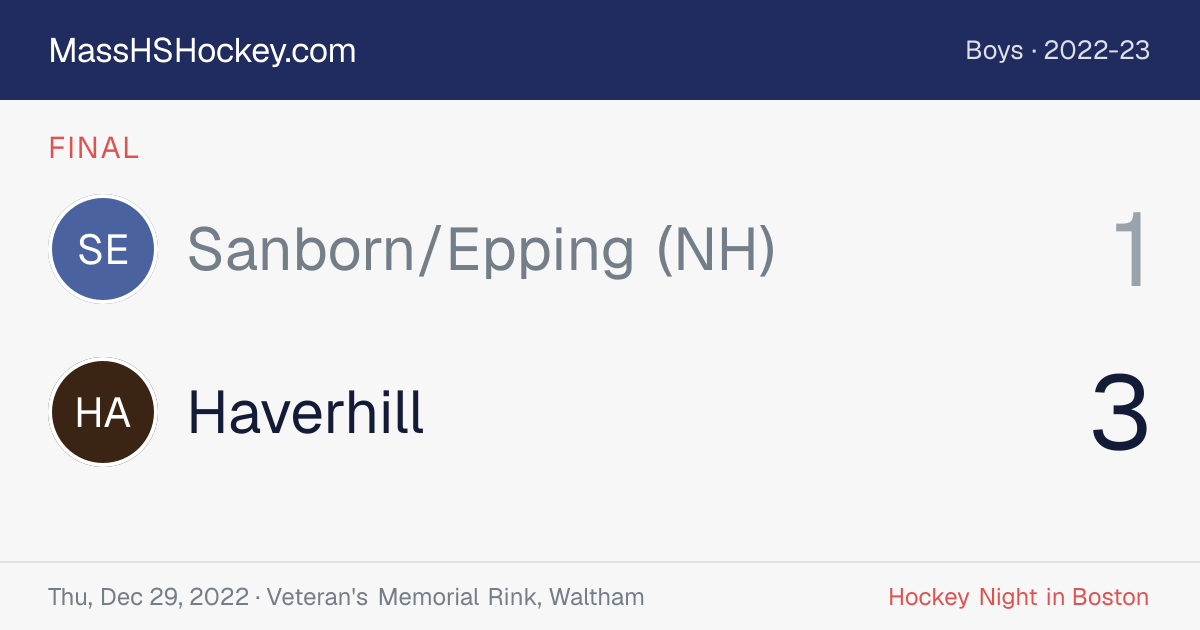 Sanborn/Epping (NH) at Haverhill score card