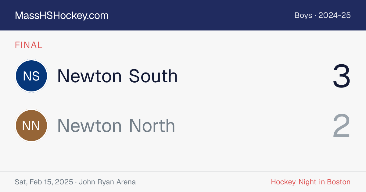 Newton South at Newton North score card
