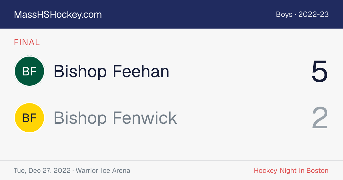 Bishop Feehan at Bishop Fenwick score card