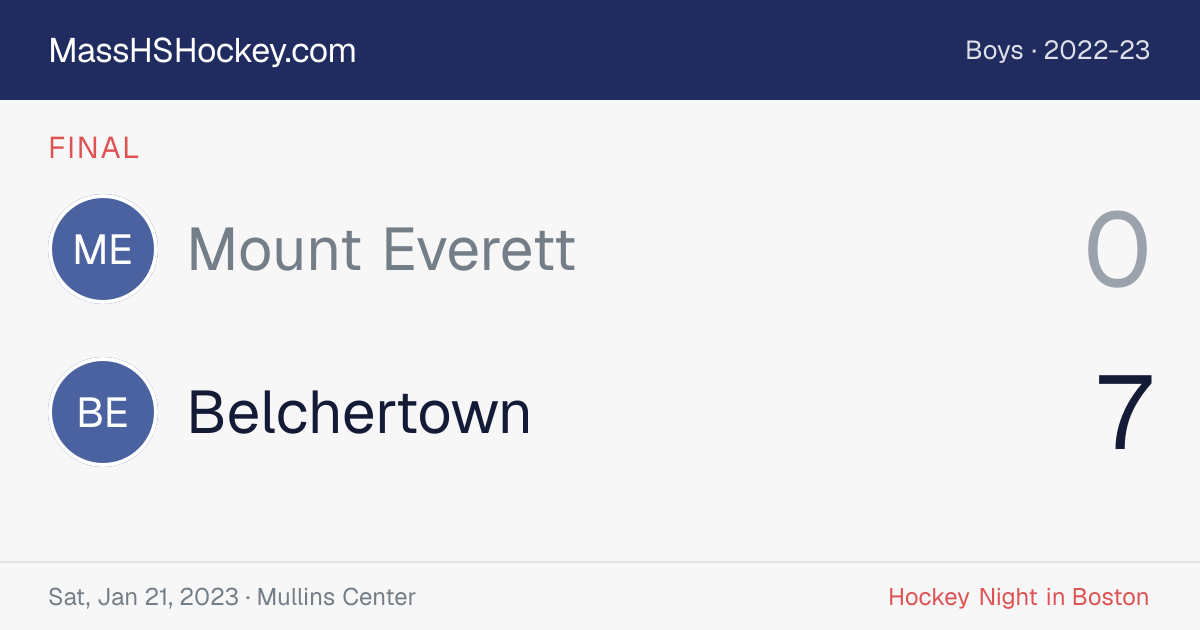 Mount Everett at Belchertown score card